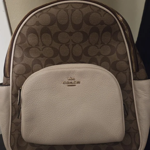 Coach | Bags | Coach Brown And Cream Logo Backpack | Poshmark display picture 2